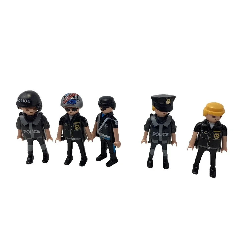 Vtg Playmobil 1997/1992 Lot Of 6 Police Figures Toys